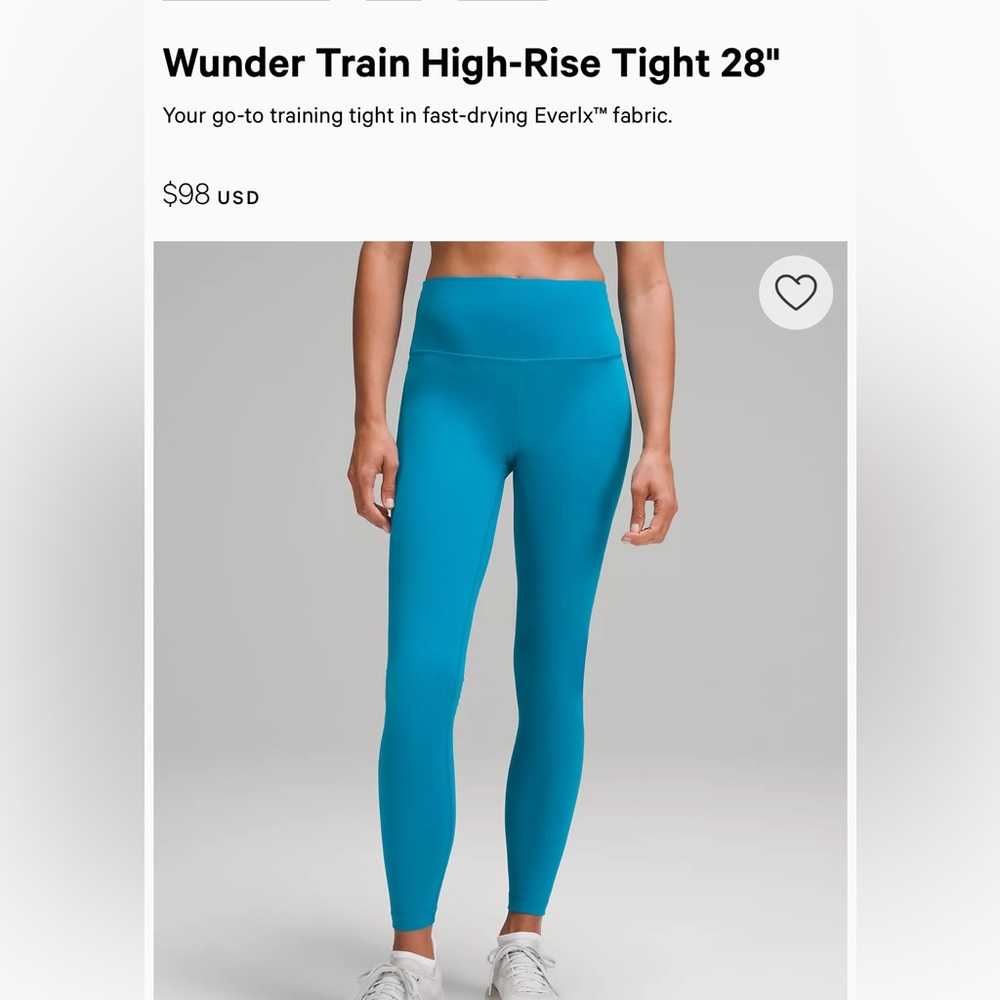 Wunder Train High-Rise Tight 28" in Blue